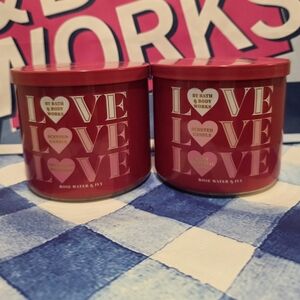 Rose Water And Ivy Valentines Day 3 Wick Candles From Bath And Body Works X2